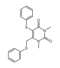 1,3-dimethyl-5-phenylthio-6-phenylthiomethyluracil结构式