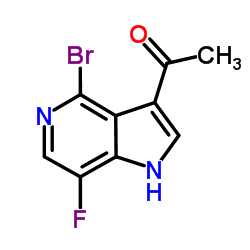 1-(4-Bromo-7-fluoro-1H-pyrrolo[3,2-c]pyridin-3-yl)ethanone结构式