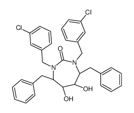 (4R,5S,6S,7R)-4,7-dibenzyl-1,3-bis[(3-chlorophenyl)methyl]-5,6-dihydroxy-1,3-diazepan-2-one Structure