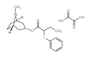 Tropine 2-(phenylthio)butanoate oxalate salt Structure