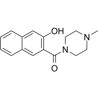 (3-hydroxy-2-naphthyl)-(4-methyl-1-piperazinyl)methanone structure