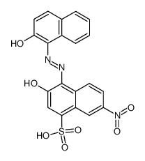 3-hydroxy-4-[(2-hydroxynaphthyl)azo]-7-nitronaphthalene-1-sulphonic acid Structure