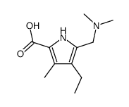 5-((dimethylamino)methyl)-4-ethyl-3-methyl-1H-pyrrole-2-carboxylic acid结构式