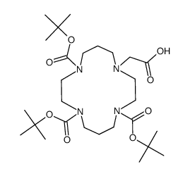 11-carboxymethyl-1,4,8,11-tetraaza-cyclotetradecane-1,4,8-tricarboxylic acid tri-tert-butyl ester结构式