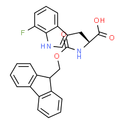 (S)-2-((((9H-芴-9-基)甲氧基)羰基)氨基)-3-(7-氟-1H-吲哚-3-基)丙酸结构式