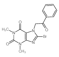 8-bromo-1,3-dimethyl-7-phenacyl-purine-2,6-dione结构式