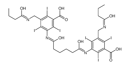 3-[(butanoylamino)methyl]-5-[[6-[3-[(butanoylamino)methyl]-5-carboxy-2,4,6-triiodoanilino]-6-oxohexanoyl]amino]-2,4,6-triiodobenzoic acid Structure