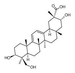 3β,21α,24-Trihydroxyoleana-9(11),12-dien-29-oic acid structure