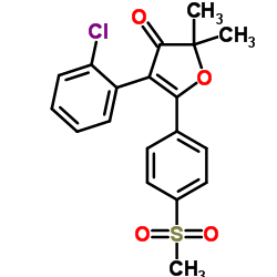 4-(2-chlorophenyl)-2,2-dimethyl-5-(4-(methylsulfonyl)phenyl)furan-3(2H)-one结构式