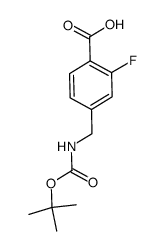 4-(((tert-butoxycarbonyl)amino)methyl)-2-fluorobenzoic acid结构式
