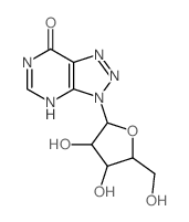 9-[3,4-dihydroxy-5-(hydroxymethyl)oxolan-2-yl]-2,4,7,8,9-pentazabicyclo[4.3.0]nona-1,3,6-trien-5-one结构式