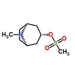 (3-exo)-8-Methyl-8-azabicyclo[3.2.1]oct-3-yl methanesulfonate结构式