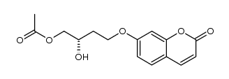 (S)-7-(4-acetoxy-3-hydroxybutyloxy)-2H-1-benzopyran-2-one结构式