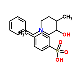 1-苄基-4-甲基哌啶-3-基4-甲基苯磺酸酯结构式