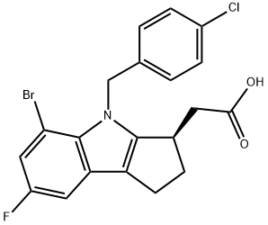 (R)-2-(5-broMo-4-(4-chlorobenzyl)-7-fluoro-1,2,3,4-tetrahydrocyclopenta[b]indol-3-yl)acetic acid Structure