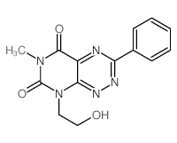 Pyrimido[5,4-e]-1,2,4-triazine-5,7(6H,8H)-dione, 8-(2-hydroxyethyl)-6-methyl-3-phenyl- picture