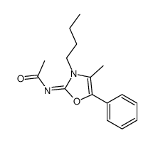 N-(3-butyl-4-methyl-5-phenyl-1,3-oxazol-2-ylidene)acetamide结构式