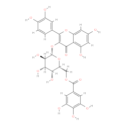 槲皮素3-O-(6''-没食子酰基)-β-D-半乳糖苷结构式