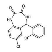 7-chloro-5-(2-chlorophenyl)-4,5-dihydro-1H-1,4-benzodiazepine-2,3-dione结构式