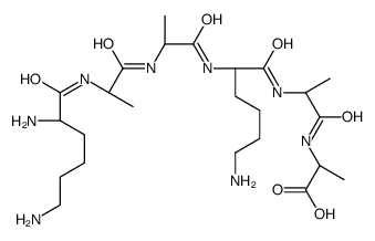 (2S)-2-[[(2S)-2-[[(2S)-6-amino-2-[[(2S)-2-[[(2S)-2-[[(2S)-2,6-diaminohexanoyl]amino]propanoyl]amino]propanoyl]amino]hexanoyl]amino]propanoyl]amino]propanoic acid Structure