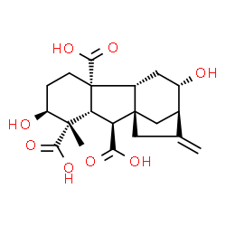 2β,6α-Dihydroxy-1β-methyl-8-methylenegibbane-1α,4aα,10β-tricarboxylic acid Structure