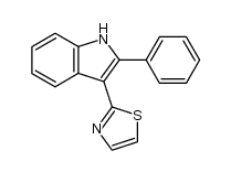 2-(2-phenyl-1H-indol-3-yl)thiazole结构式