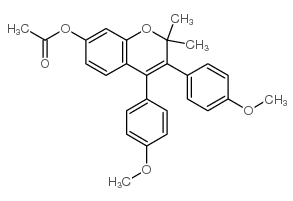 2H-1-Benzopyran-7-ol,3,4-bis(4-methoxyphenyl)-2,2-dimethyl-, 7-acetate Structure