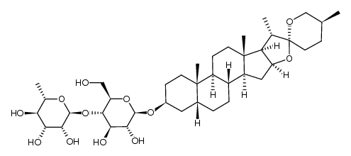 (25S)-5β-spirostan-3β-yl-[α-L-rhamnopyranosyl-(1->4)]-β-D-glucopyranoside Structure
