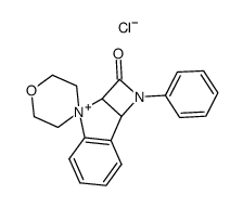 2-oxo-1-phenyl-1,2,2a,7b-tetrahydro-spiro[azeto[3,2-b]indolium-3,4'-morpholinium], chloride结构式