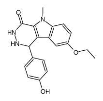 8-ethoxy-1-(4-hydroxy-phenyl)-5-methyl-1,2,3,5-tetrahydro-pyridazino[4,5-b]indol-4-one结构式