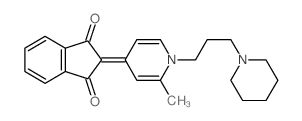 2-[2-methyl-1-[3-(1-piperidyl)propyl]pyridin-4-ylidene]indene-1,3-dione structure