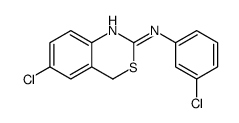 6-chloro-N-(3-chlorophenyl)-4H-3,1-benzothiazin-2-amine结构式