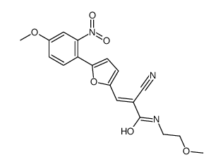 (E)-2-cyano-N-(2-methoxyethyl)-3-[5-(4-methoxy-2-nitrophenyl)furan-2-yl]prop-2-enamide结构式