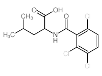 4-methyl-2-[(2,3,6-trichlorobenzoyl)amino]pentanoic acid structure