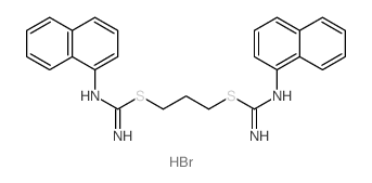 N-naphthalen-1-yl-1-[3-(N-naphthalen-1-ylcarbamimidoyl)sulfanylpropylsulfanyl]methanimidamide Structure