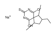 sodium,3-ethyl-1,4-dimethyl-8-sulfanylidene-7-aza-9-azanidaspiro[4.5]decane-6,10-dione结构式