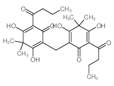 2,5-Cyclohexadien-1-one,2,2'-methylenebis[3,5-dihydroxy-4,4-dimethyl-6-(1-oxobutyl)- structure