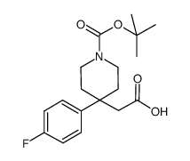 1-Boc-4-(4-fluorophenyl)-4-piperidineacetic acid structure