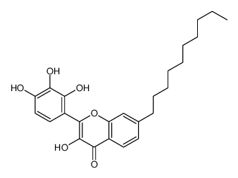 7-decyl-3-hydroxy-2-(2,3,4-trihydroxyphenyl)chromen-4-one结构式