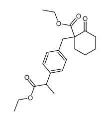 ethyl 2-[4-(1-ethoxycarbonyl-2-oxocyclohexan-1-ylmethyl)phenyl]propionate Structure