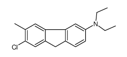7-chloro-N,N-diethyl-6-methyl-9H-fluoren-3-amine structure
