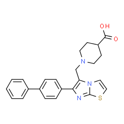 1-(6-BIPHENYL-4-YL-IMIDAZO[2,1-B]THIAZOL-5-YLMETHYL)PIPERIDINE-4-CARBOXYLICACID picture