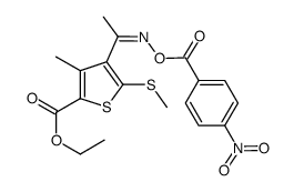 (E)-methyl (5-ethoxycarbonyl-4-methyl-2-methylthio-3-thienyl) O-p-nitrobenzoylketoxime Structure