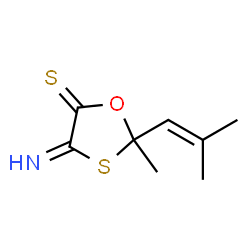 1,3-Oxathiolane-5-thione,4-imino-2-methyl-2-(2-methyl-1-propenyl)-(9CI) Structure