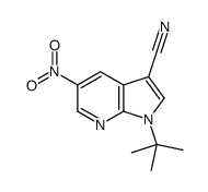1-(2-Methyl-2-propanyl)-5-nitro-1H-pyrrolo[2,3-b]pyridine-3-carbo nitrile结构式