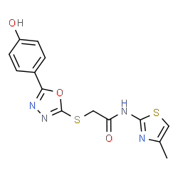 2-{[5-(4-Hydroxyphenyl)-1,3,4-oxadiazol-2-yl]sulfanyl}-N-(4-methyl-1,3-thiazol-2-yl)acetamide picture