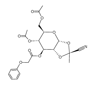 1,2-O-exo-cyanoethylidene-4,6-di-O-acetyl-3-O-phenoxyacetyl-α-D-glucopyranose Structure