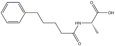 Alanine,N-(5-phenylvaleryl)-,DL- (5CI) Structure