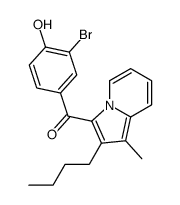 (3-bromo-4-hydroxyphenyl)-(2-butyl-1-methylindolizin-3-yl)methanone结构式