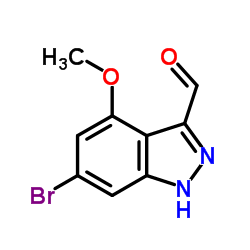 6-BROMO-4-METHOXY-3-(1H)INDAZOLE CARBOXALDEHYDE结构式